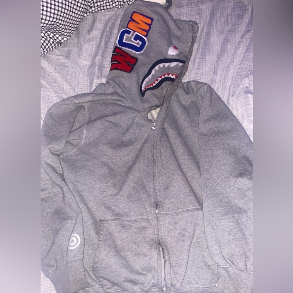 Grey Bape Hoodie Full zip up
